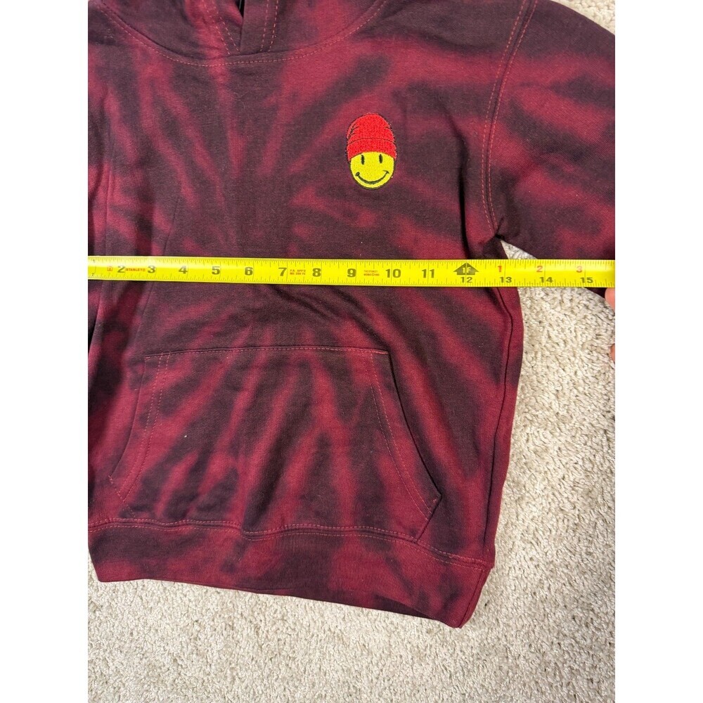 Eighty Eight Brand Kids Size 6 Tie Dye Hoodie Burgundy Smiley Face Pullover NWT - Picture 2 of 7